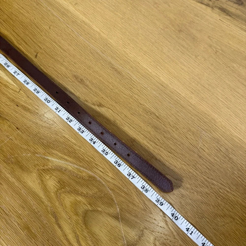 American Eagle Brown Western Leather thin Belt with Aztec design size Medium - Picture 6 of 10